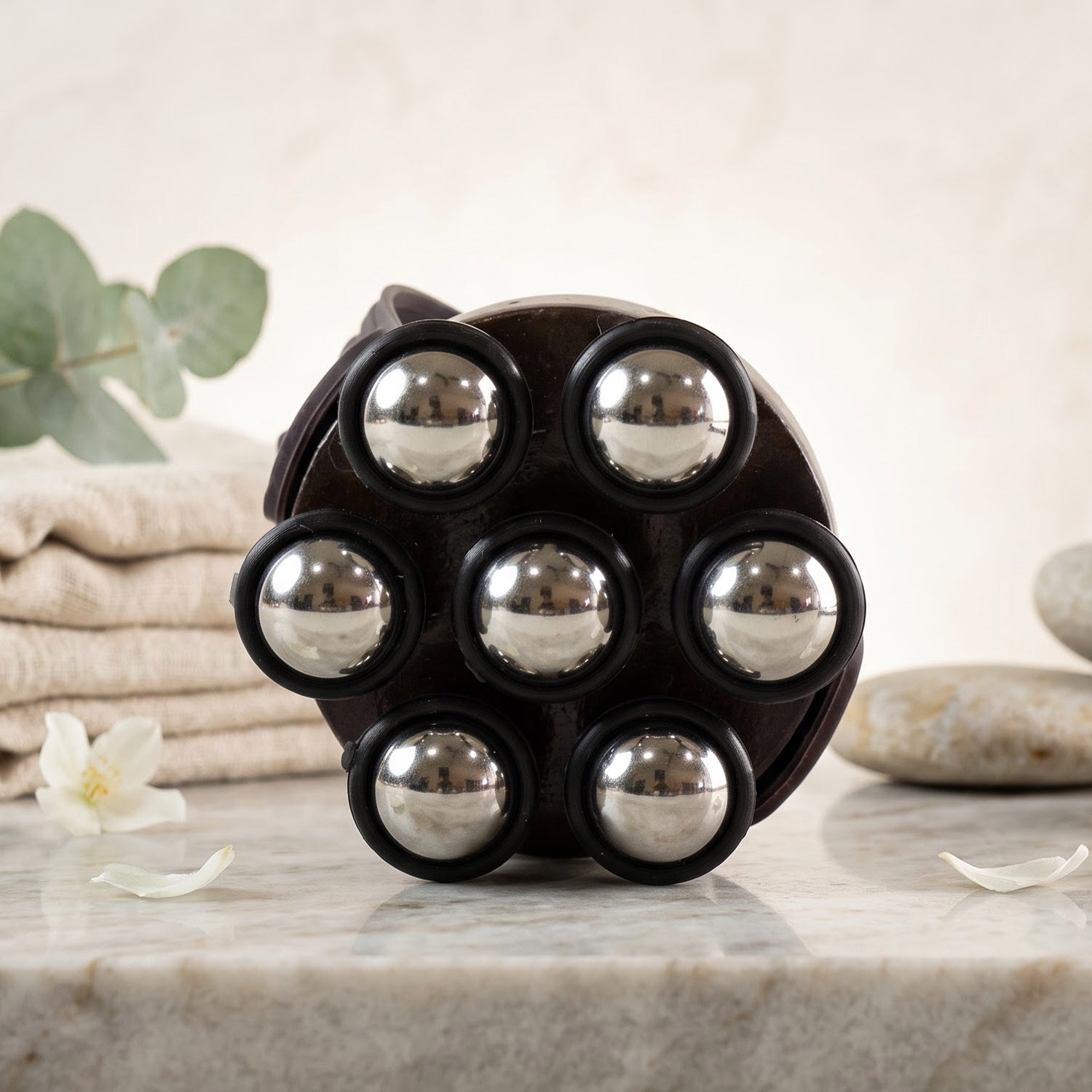 Multi roller base of plastic body massager