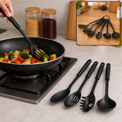 Non-stick Spoon Set – Heat-Resistant Utensils (6 Pc) | Velvet Wipe