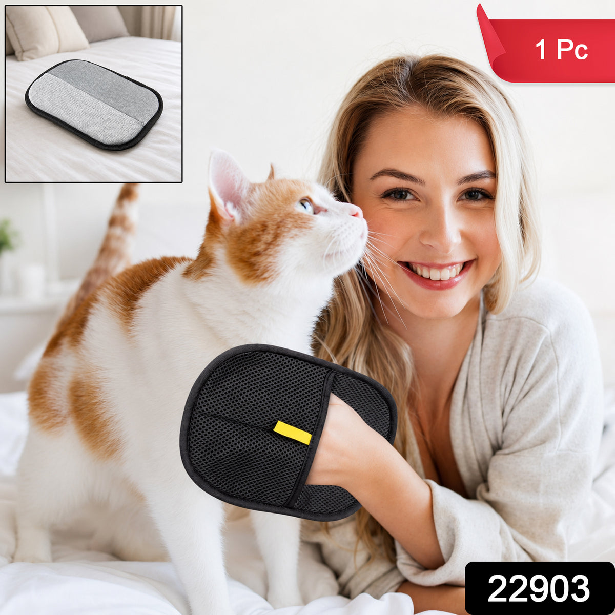 Reusable Lint Remover Glove for Pet Hair, Sofa, Clothes and Fabric Care (1 Pc)