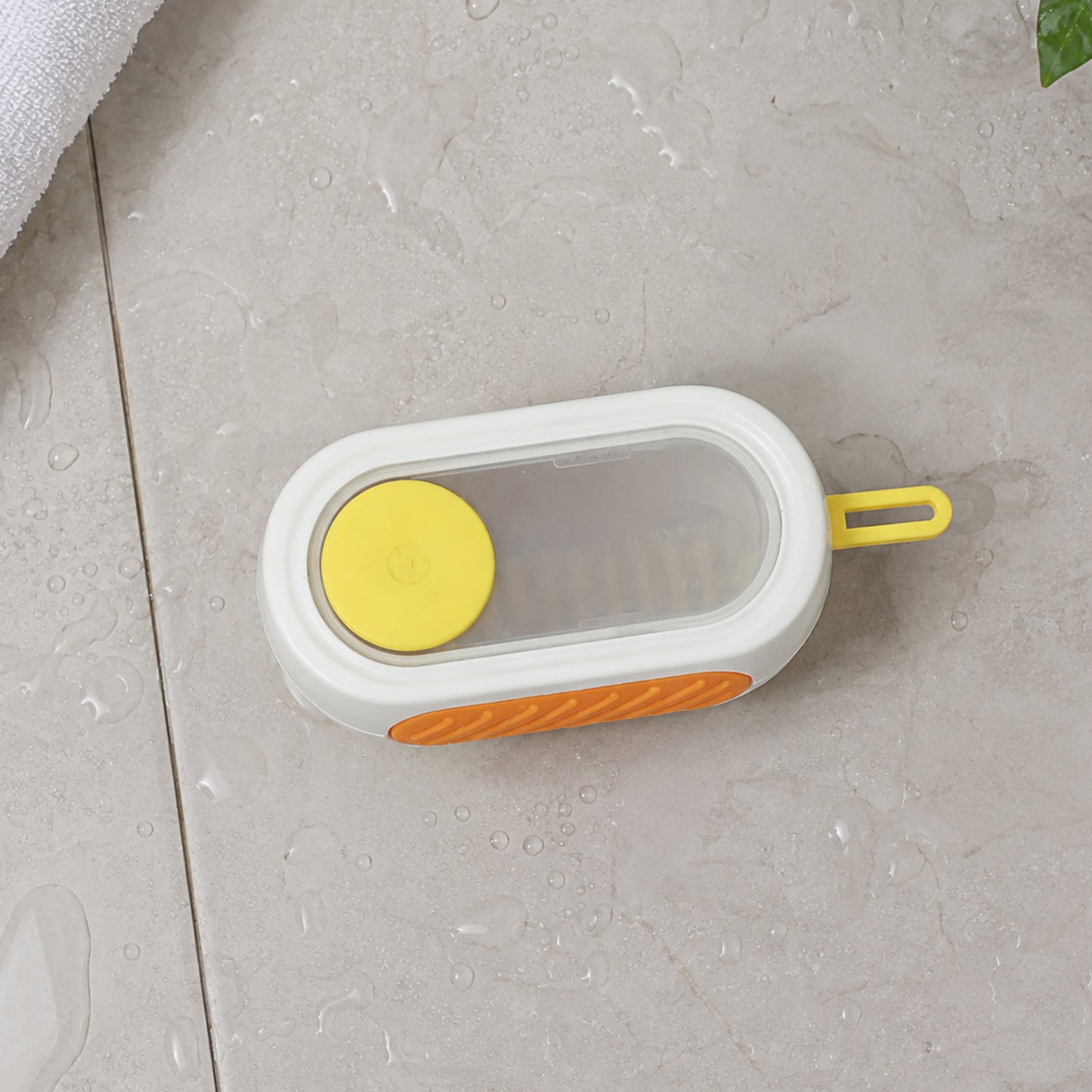 Soap dispensing brush top view