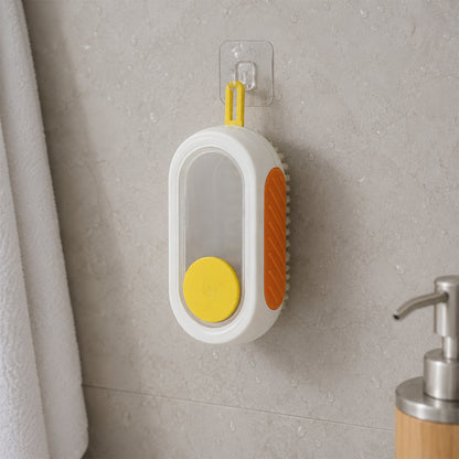 Cleaning brush hanging storage design