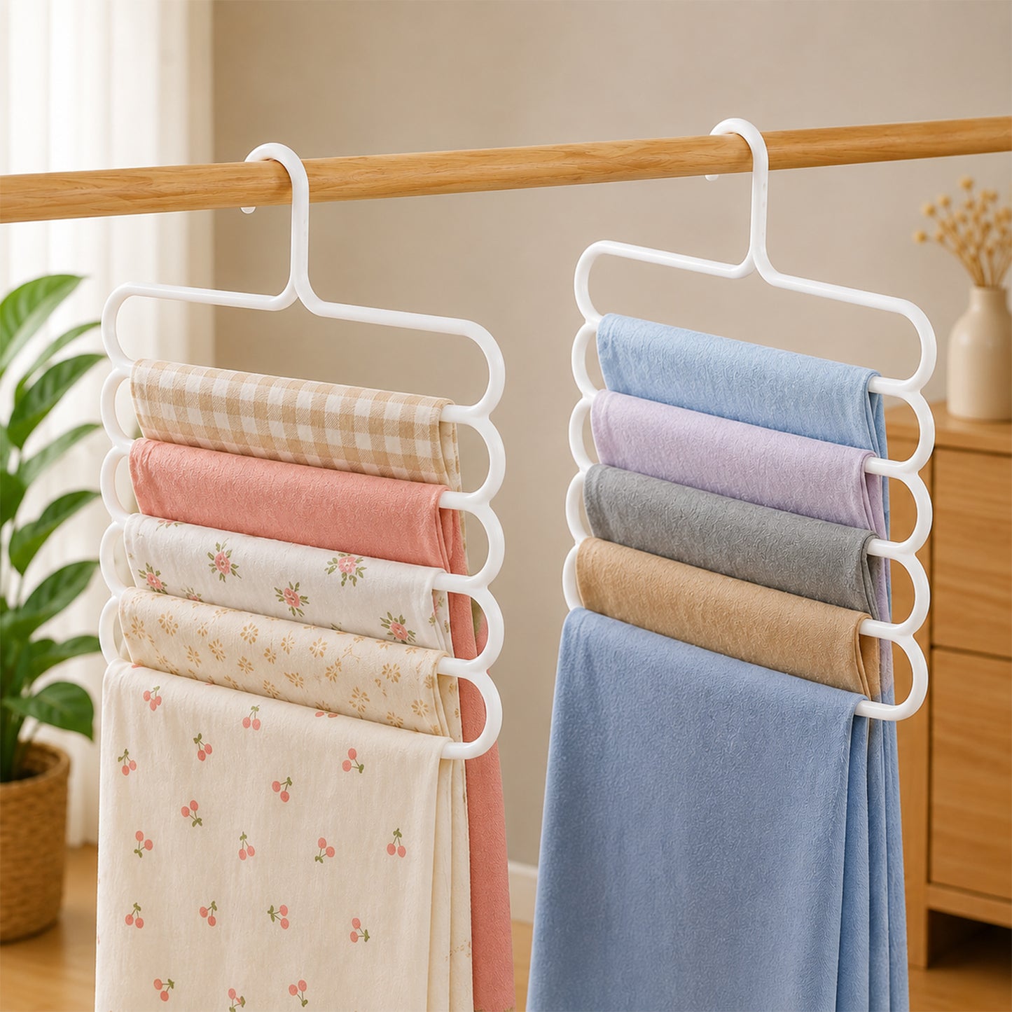 Large 5 in 1 plastic multipurpose hanger product image 3