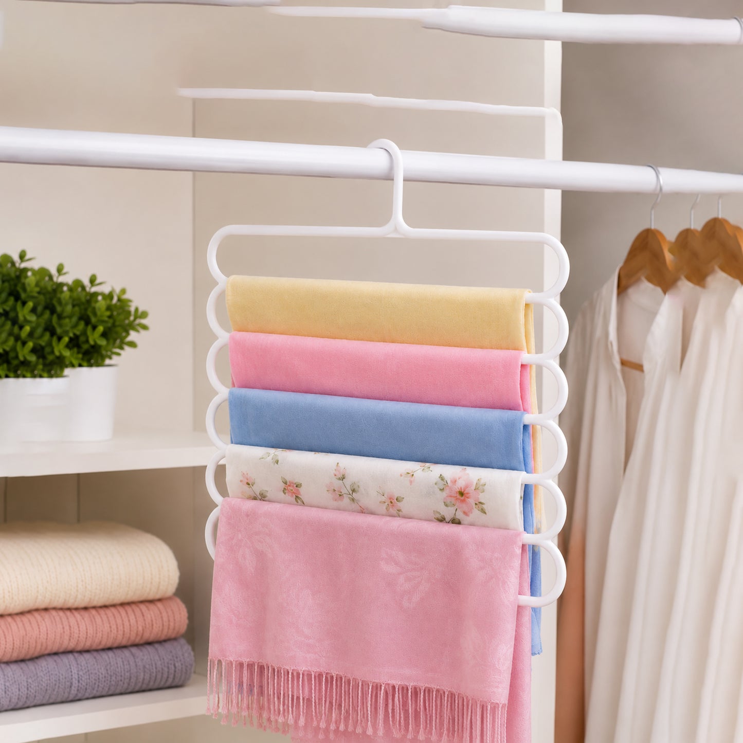 Large 5 in 1 plastic multipurpose hanger product image 8