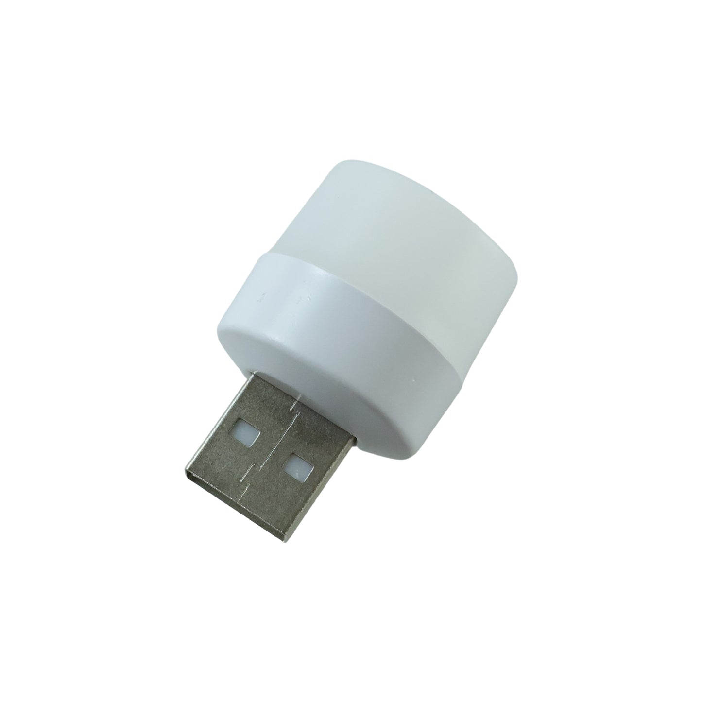Mini USB LED light bulb on white background