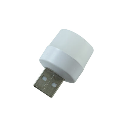 Mini USB LED light bulb on white background