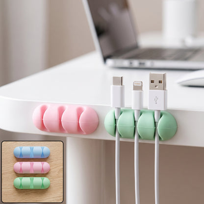 Silicone cable organizer holder with multiple cord slots - image 1