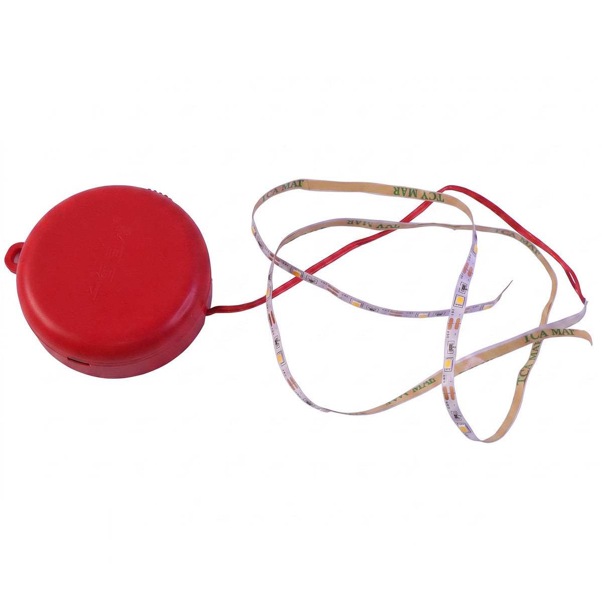 Decorative LED strip lights on white background