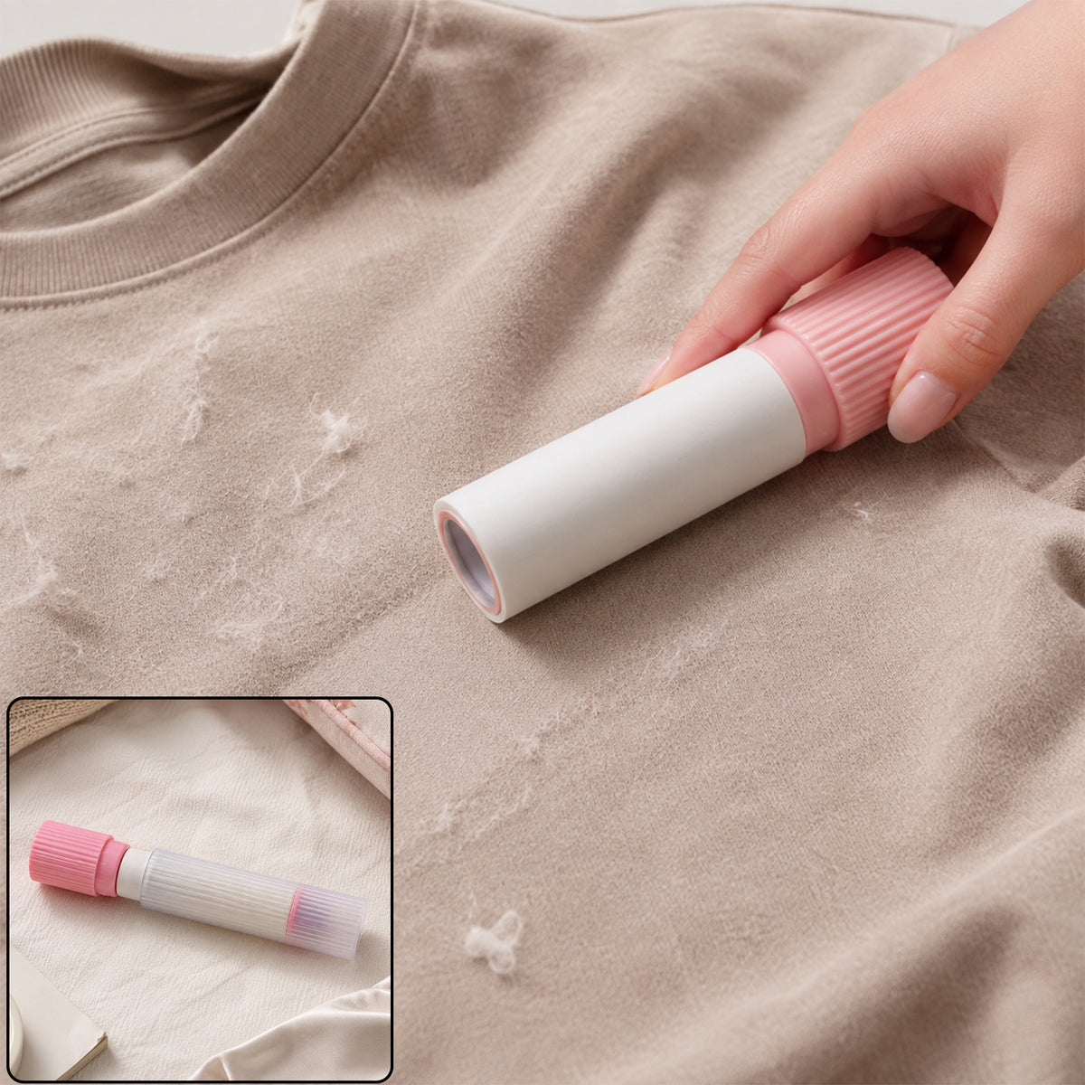 Lint roller clothes cleaning view