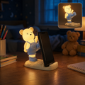 Magnetic Bear Mobile Phone Holder with LED Light for Desk (1 Pc)