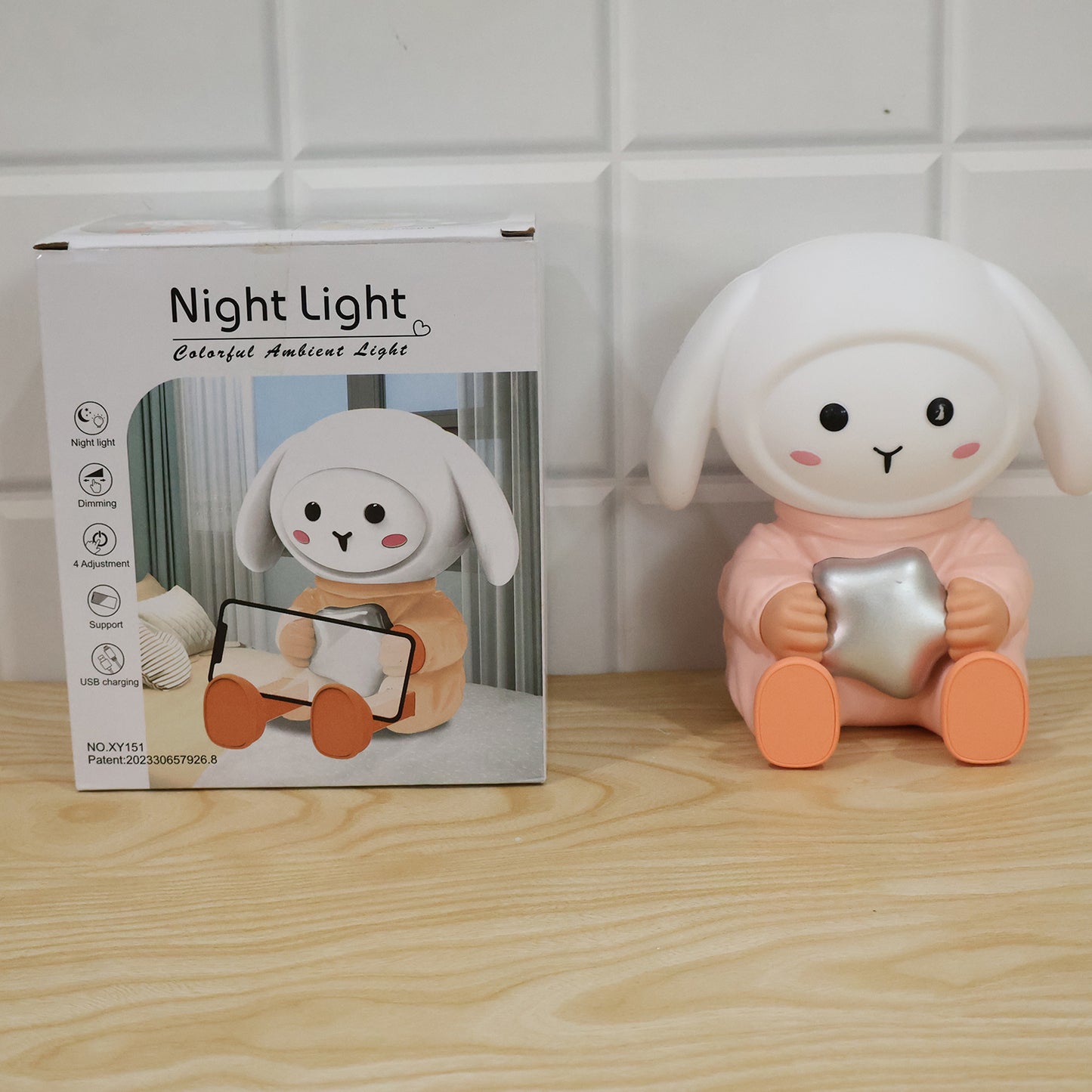 Rabbit LED Night Light with Mobile Phone Stand for Bedroom and Study Table (1 Pc) - image 9