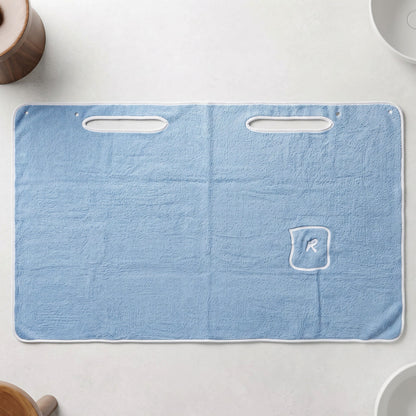 Absorbent towel with hand openings