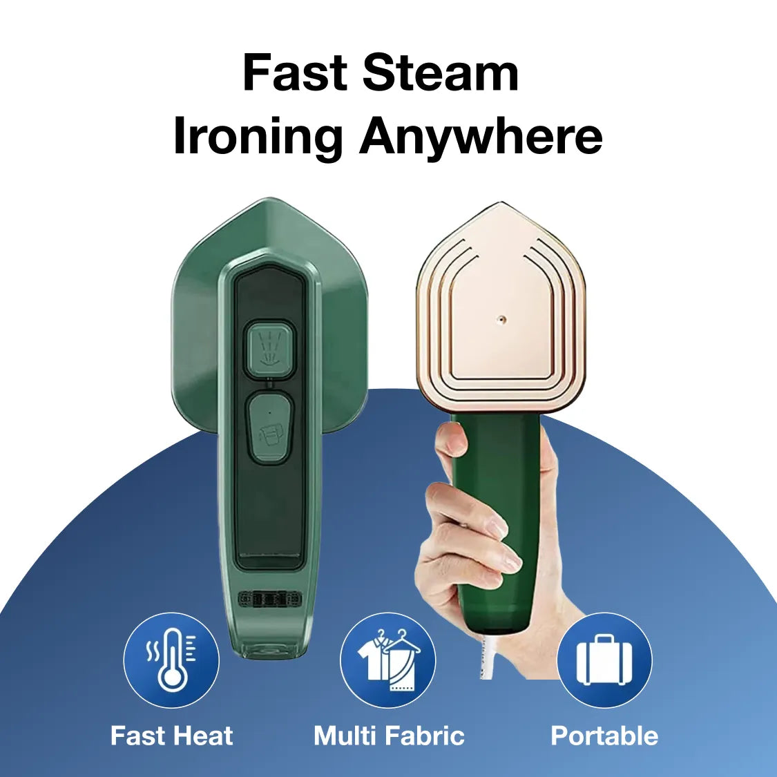 Mini Steamer & Iron: 2-in-1 Portable Travel Friendly