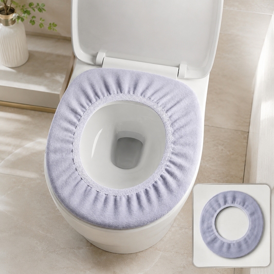 Soft Fabric Elastic Toilet Seat Cover – Washable & Comfortable Fit