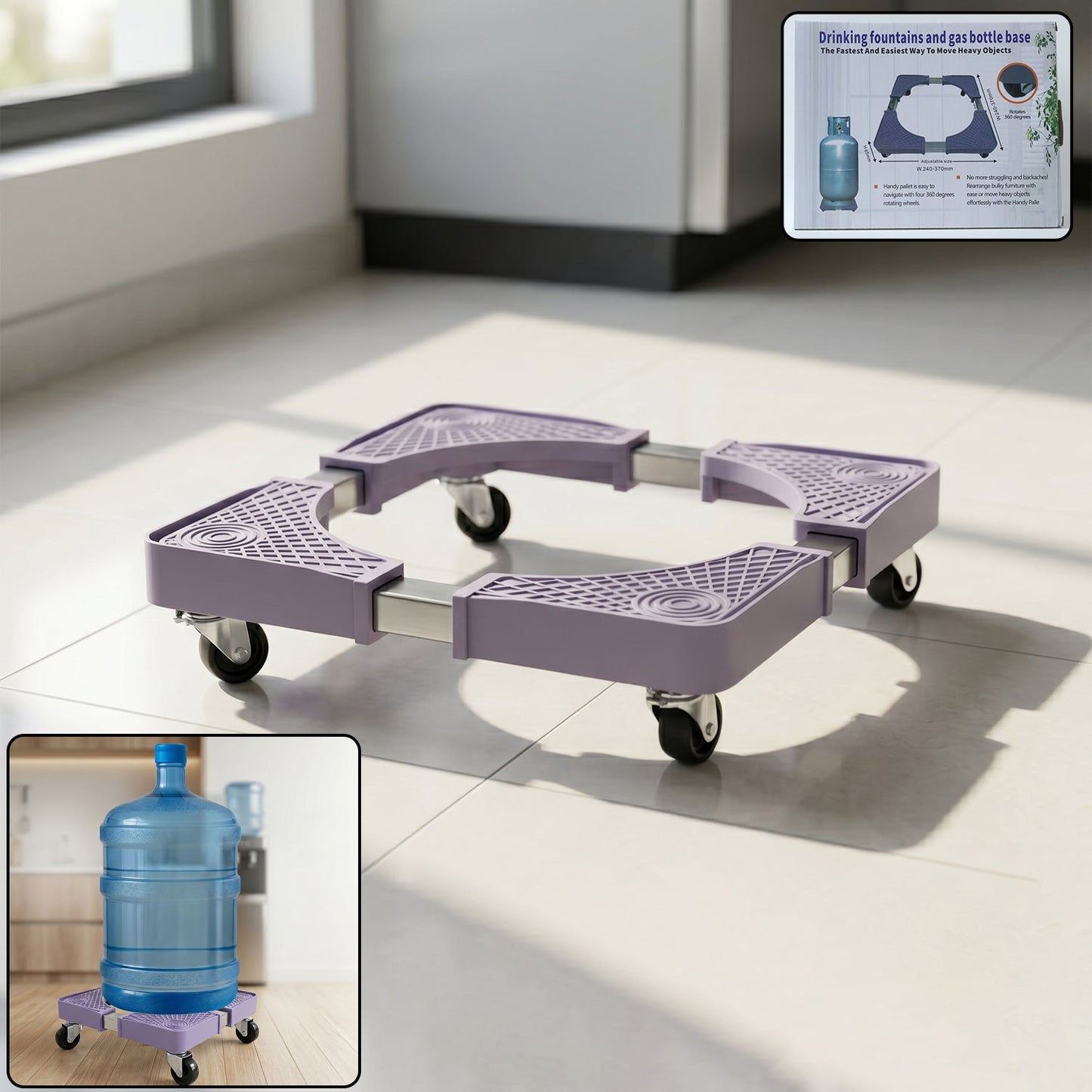 Washing Machine Stand with Wheels Adjustable Movable Base for Fridge (1 Pc)