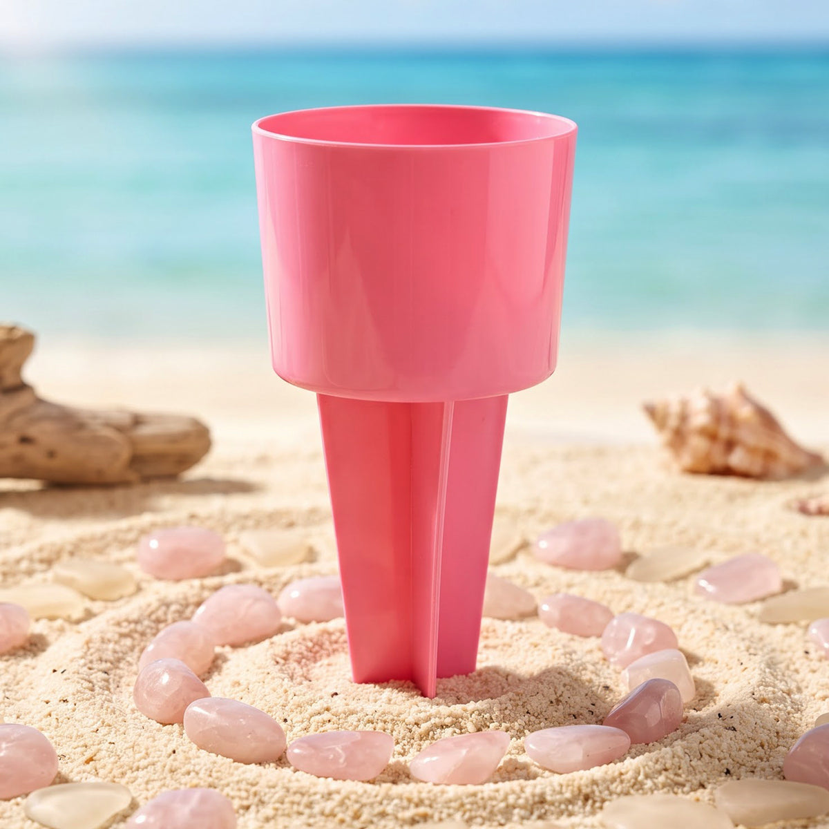 Ground stake beverage holder lifestyle view