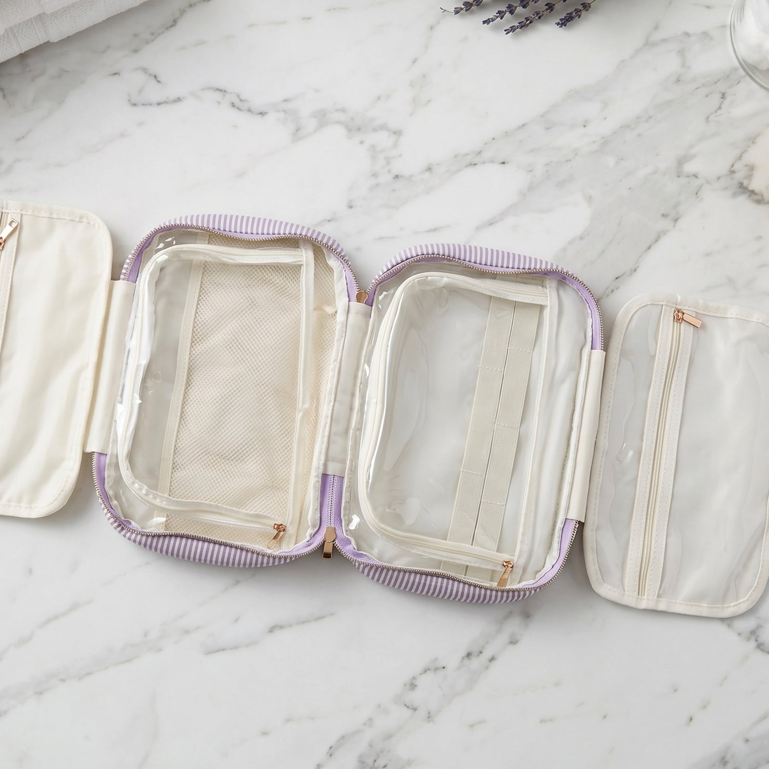 Travel Multi Pocket Toiletry Bag Hanging Cosmetic Makeup Organizer Pouch (1 Pc)