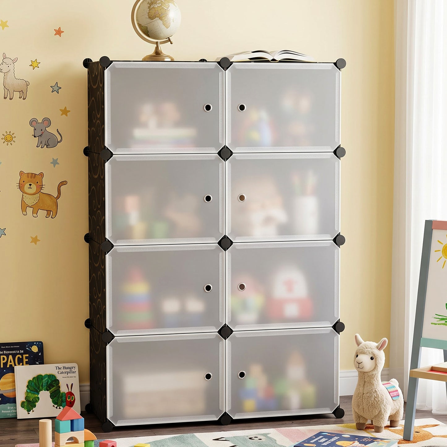 Multi compartment organizer cabinet for toys