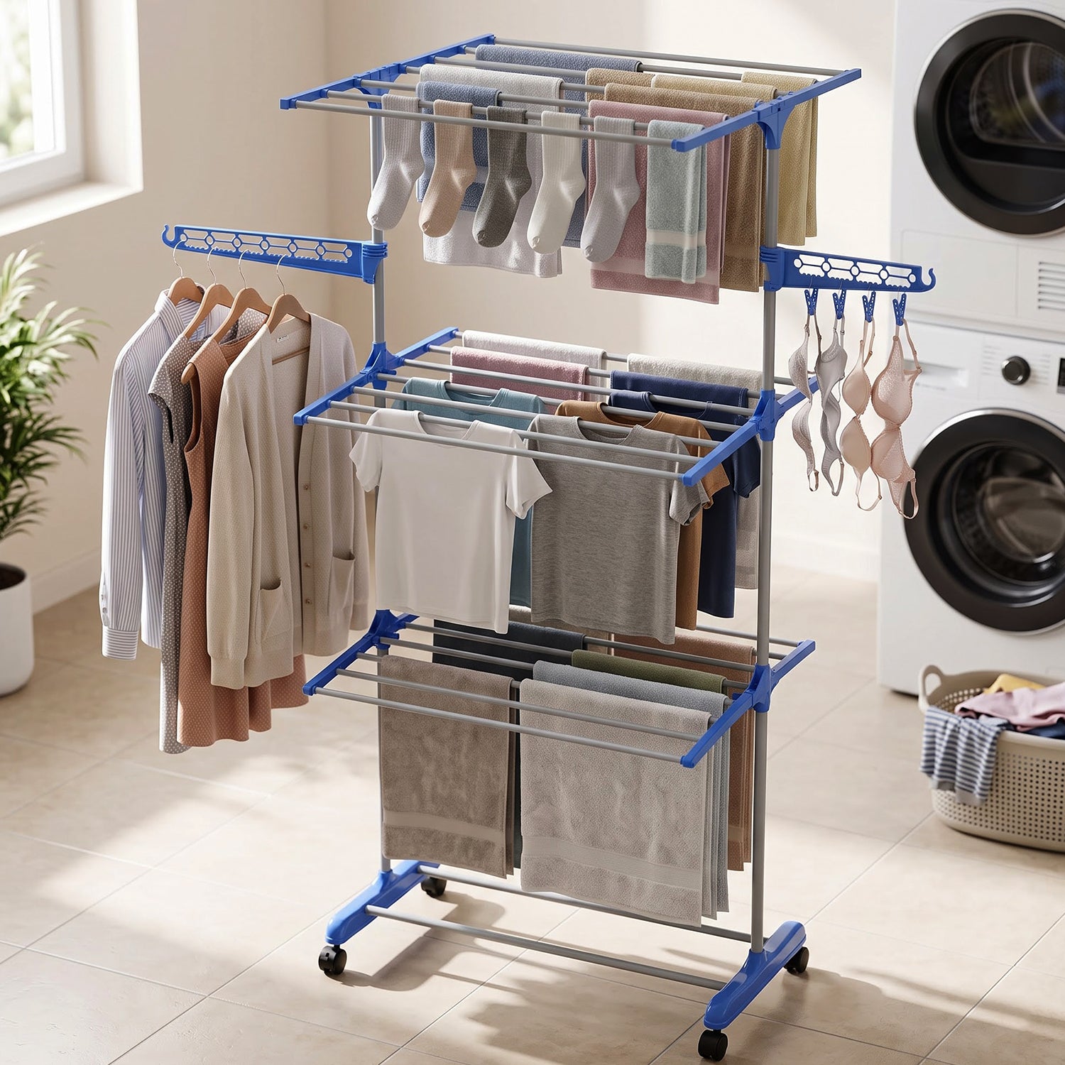 Multipurpose laundry drying stand