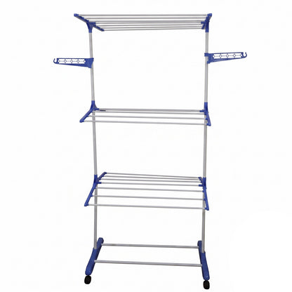 Foldable clothes drying stand on white background
