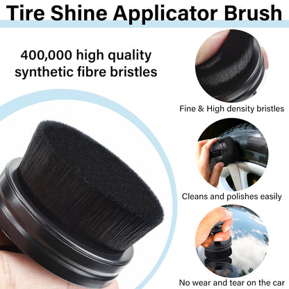 High density tyre shine applicator brush