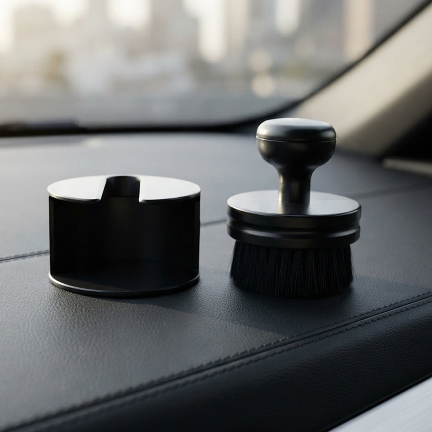 Car cleaning brush with protective cover