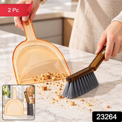 Plastic Dustpan and Hand Brush for Kitchen and Everyday Surface Cleaning (2 Pc Set)