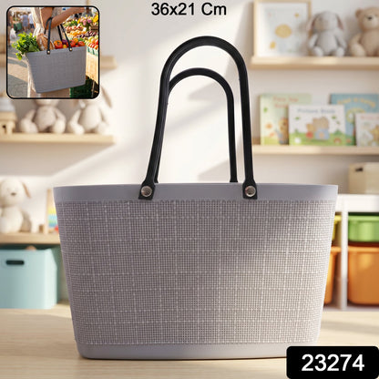Stylish multi-color reusable shopping bag for groceries, beach trips, and home organization