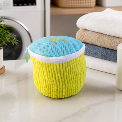 Cylindrical mesh underwear laundry bag