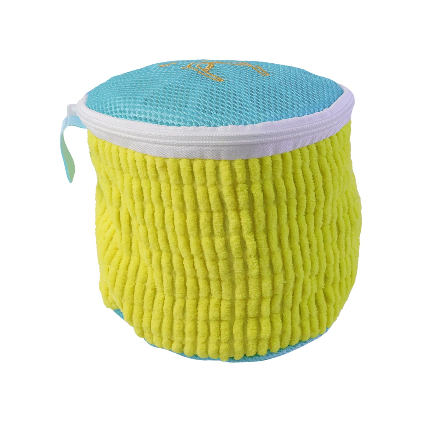 Mesh underwear wash bag on white background