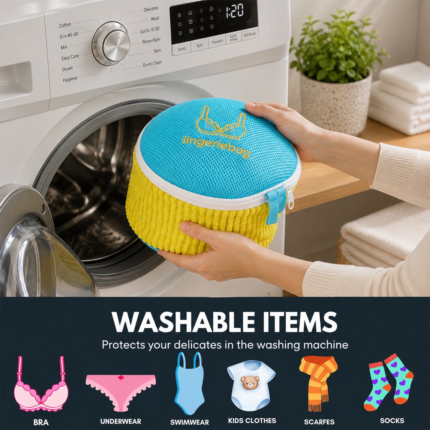Laundry wash bag for delicate clothing