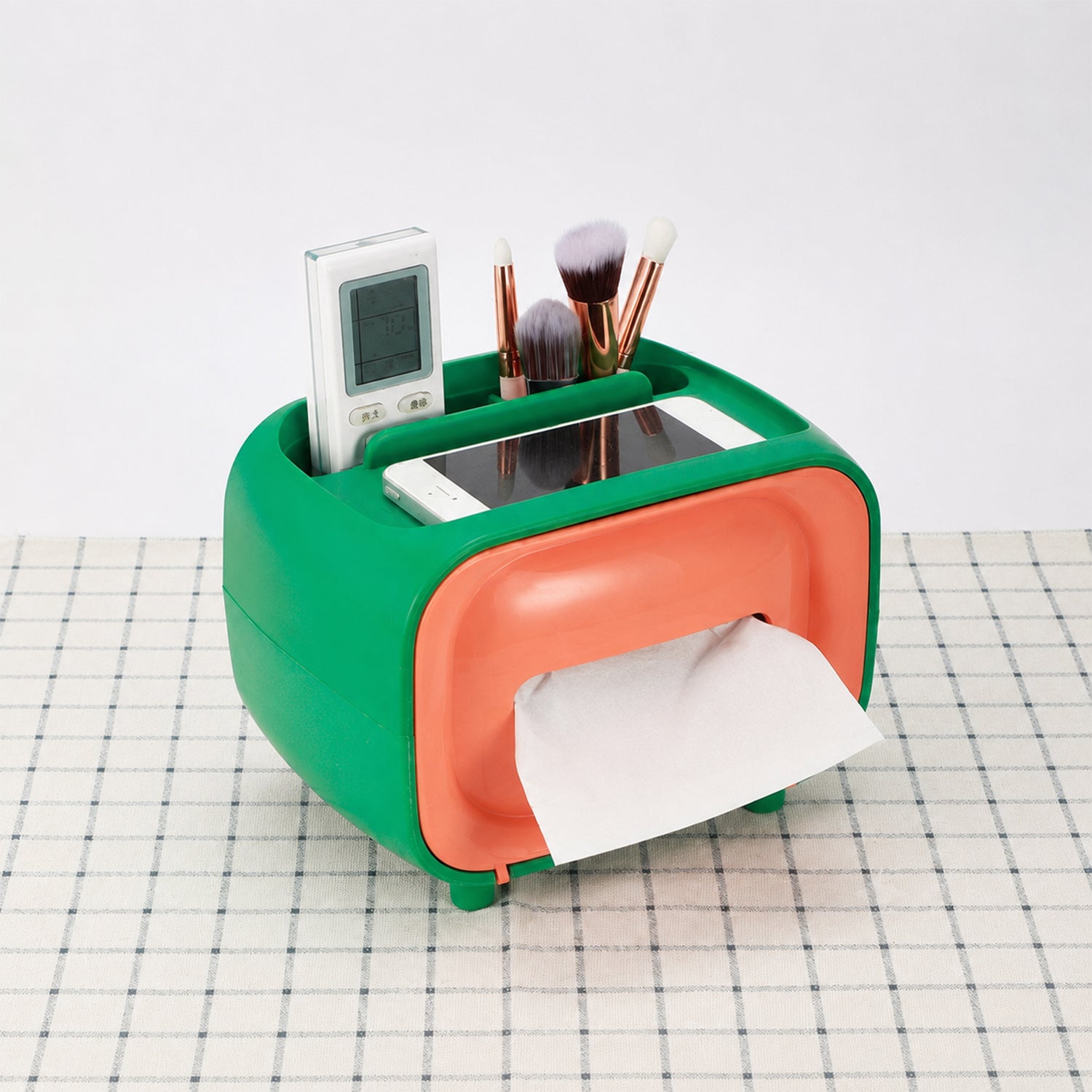 Retro style desktop tissue organizer