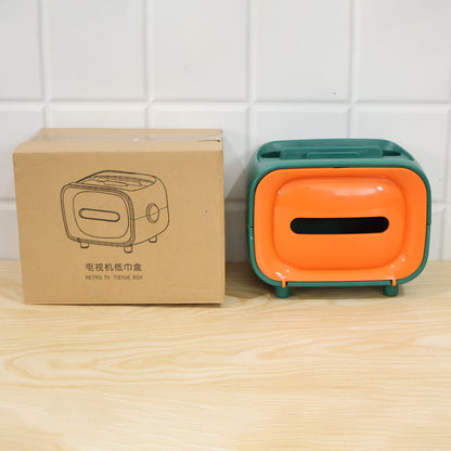 Plastic desktop tissue box live packing photo