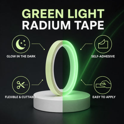 Green fluorescent self adhesive glow tape features