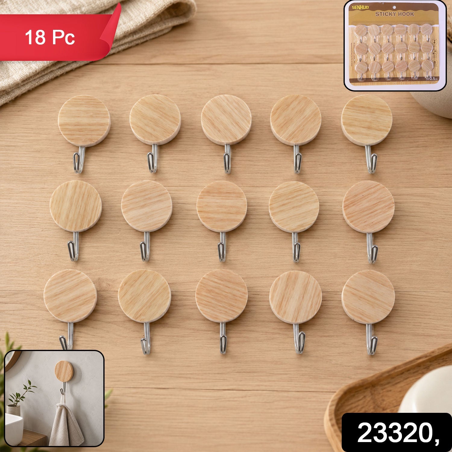 23320 self adhesive wall hooks sku