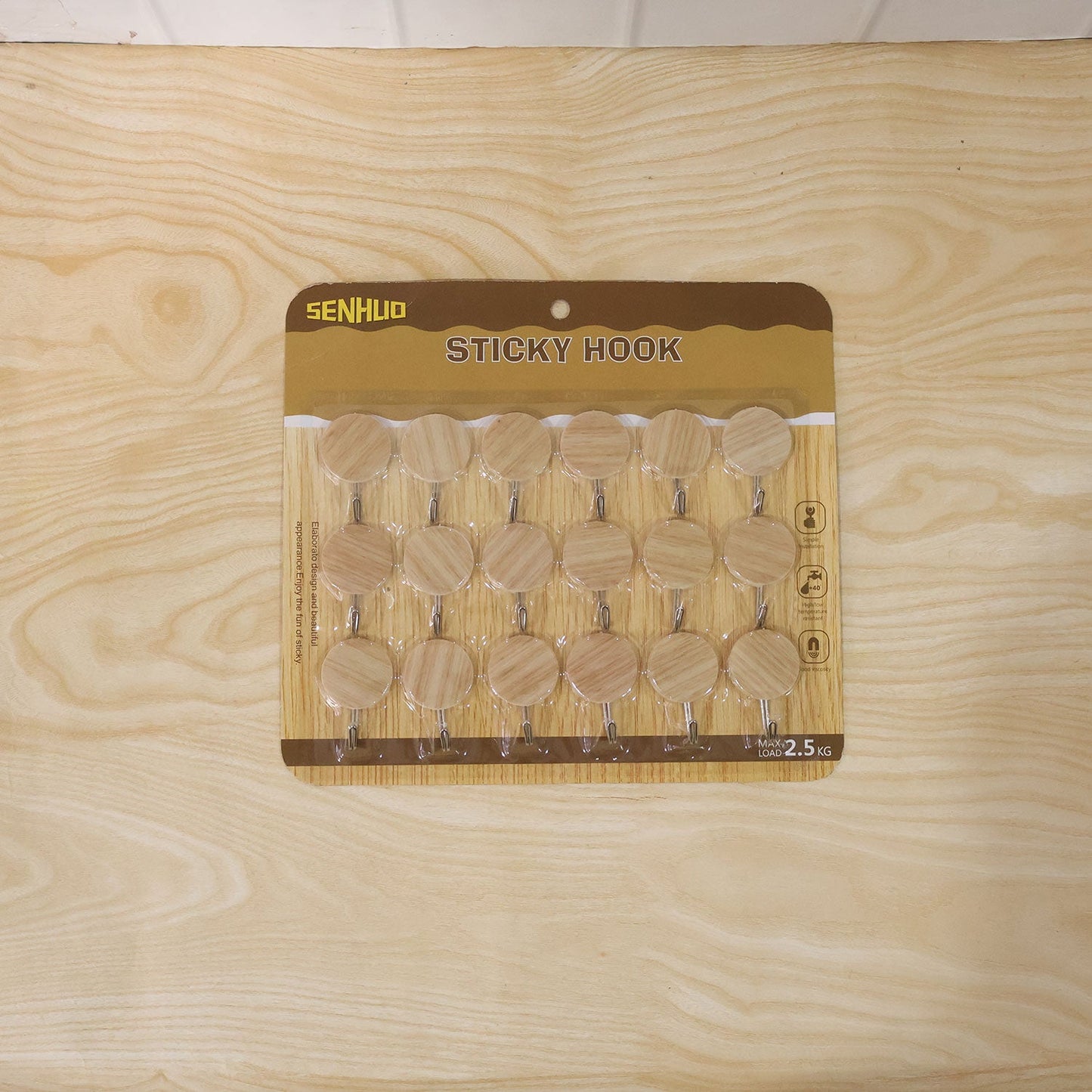 23320 self adhesive wall hooks size feature