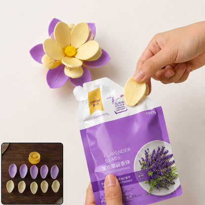Plastic flower design food bag sealing clips in use