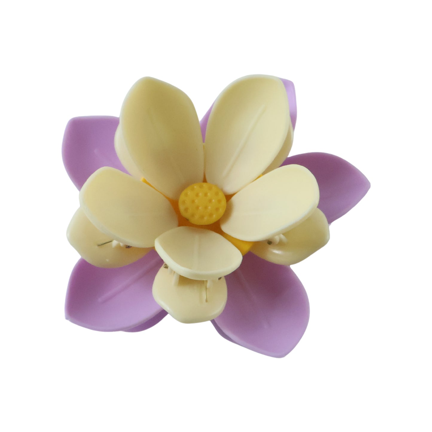 Plastic double layer flower clip set on white background