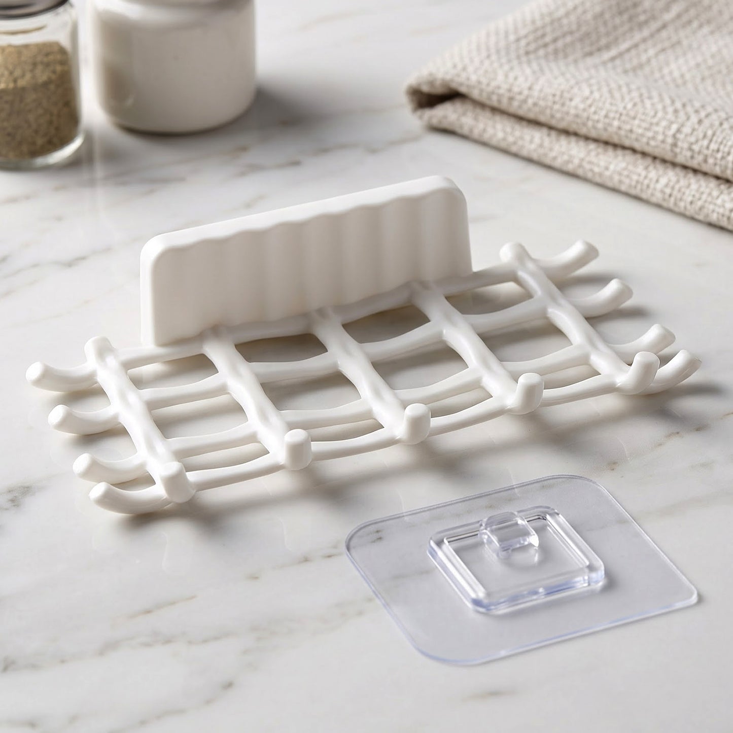 Drainage soap dish bathroom organizer view