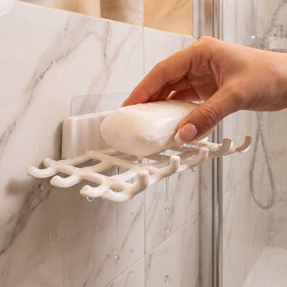 Bathroom soap holder drainage usage view
