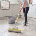 Sponge Floor Mop with Steel Telescopic Handle and Manual Wringer System (1 Pc)