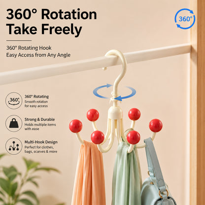 360 degree rotating hanger hook features