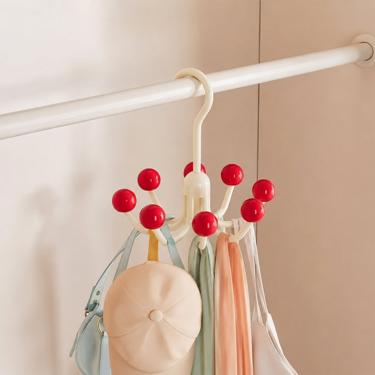 rotating hanger hook bags and caps