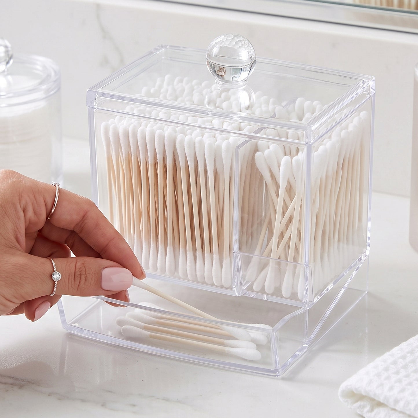 Transparent acrylic cotton swab organizer - image 7