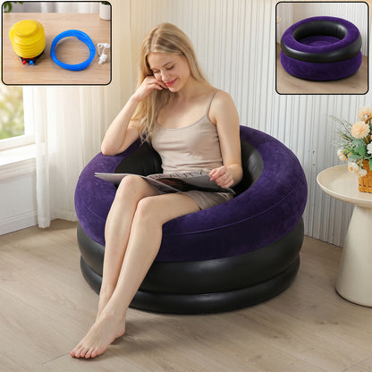 Inflatable Sofa Bed Chair with Foot Pump for Indoor and Outdoor Relaxation (1 Pc) - image 9