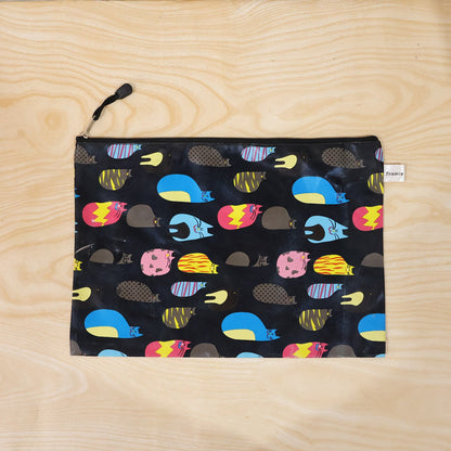 Lightweight waterproof zip pouch for cosmetics, stationery, and essentials