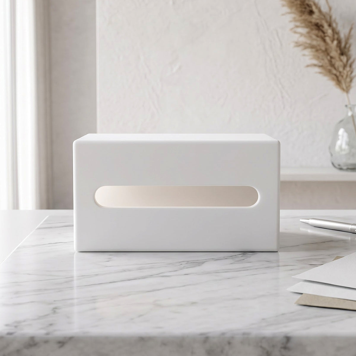 Plastic storage box on light background