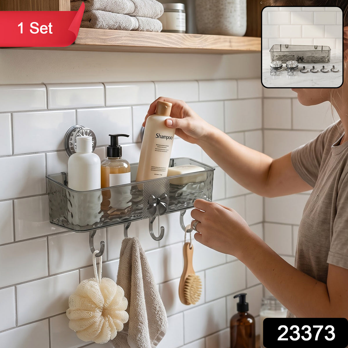 23373 wall mounted bathroom shelf