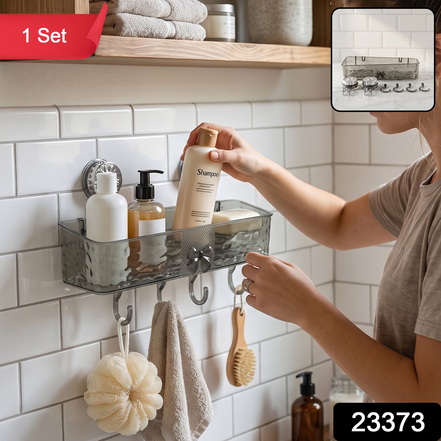 23373 wall mounted bathroom shelf
