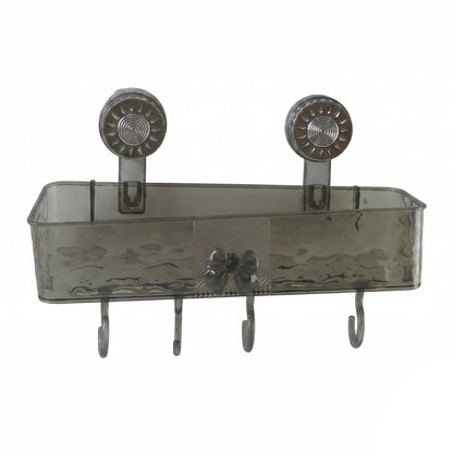 Wall mounted bathroom shelf on white background