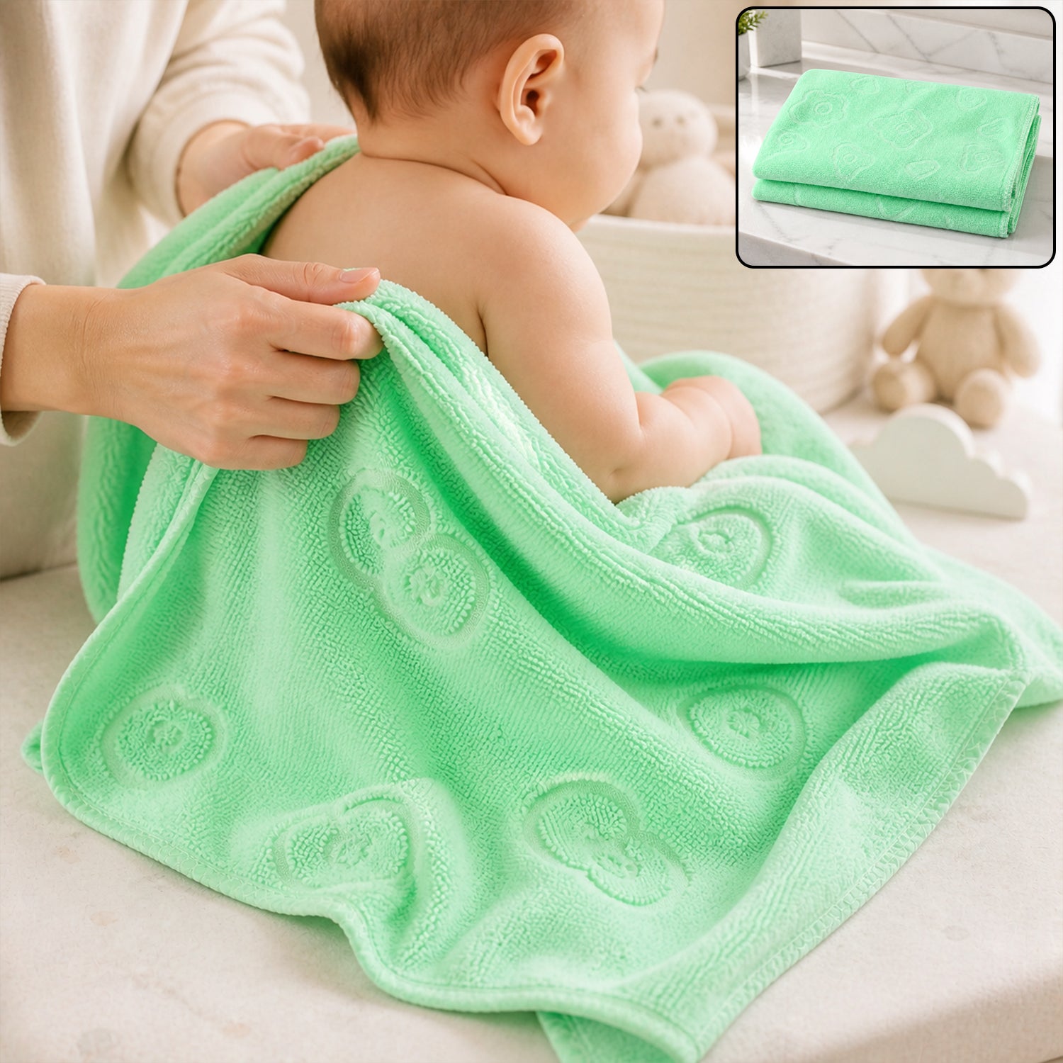Soft microfiber bath towel lifestyle use